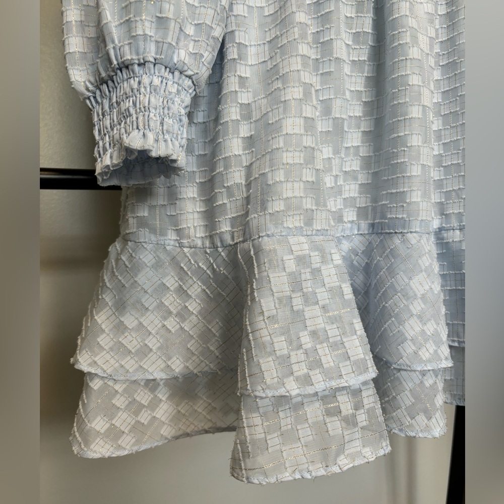 RUFFLE SLEEVE SMOCKED MINI DRESS - Picture 6 of 11